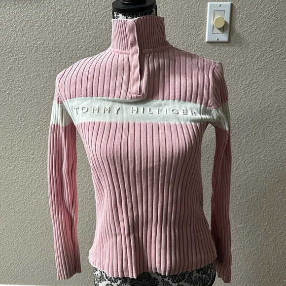Tommy Hilfiger Pink Button Turtleneck Sweater - Size S/P - Picture 5 of 7